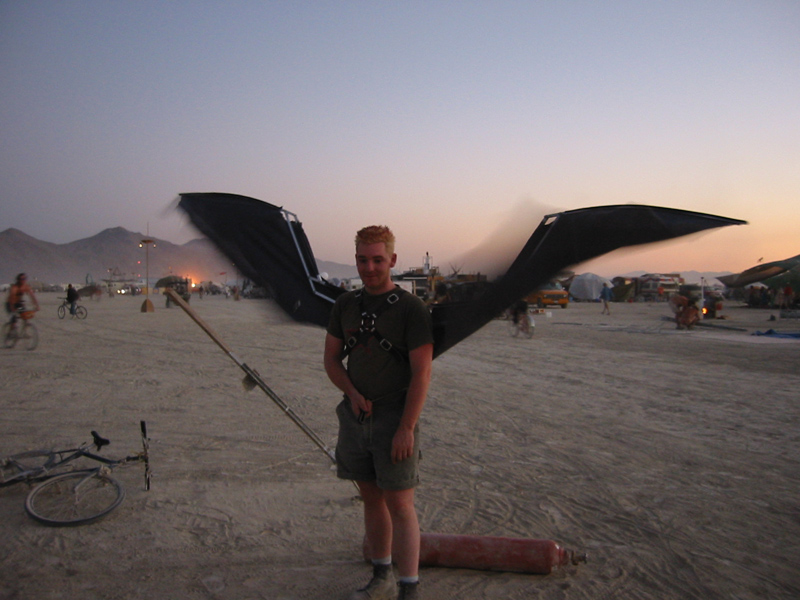 me wearing my wings extended