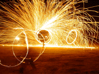 me spinning a giant cartwheel of sparks